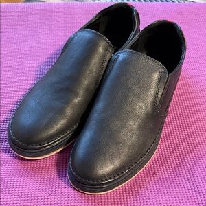 Spring Step Men's Black Leather Slip-On Loafers
